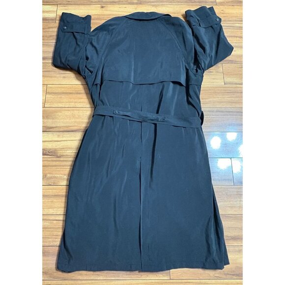 Vtg Ralph Lauren Trench Coat Wool Bld Black Double-Breasted Belt Lined Men's 44R - Picture 9 of 12